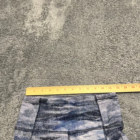 Lululemon Leggings Pants Womens 4 Fast & Free Full Length Blue Patterened - Picture 6 of 8
